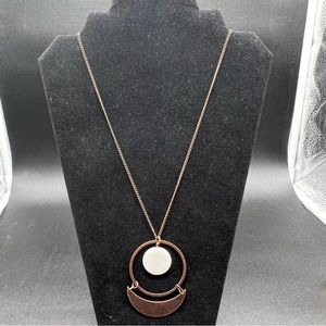 Moonlight Sailing Long Bronze Color Fashion Statement Necklace